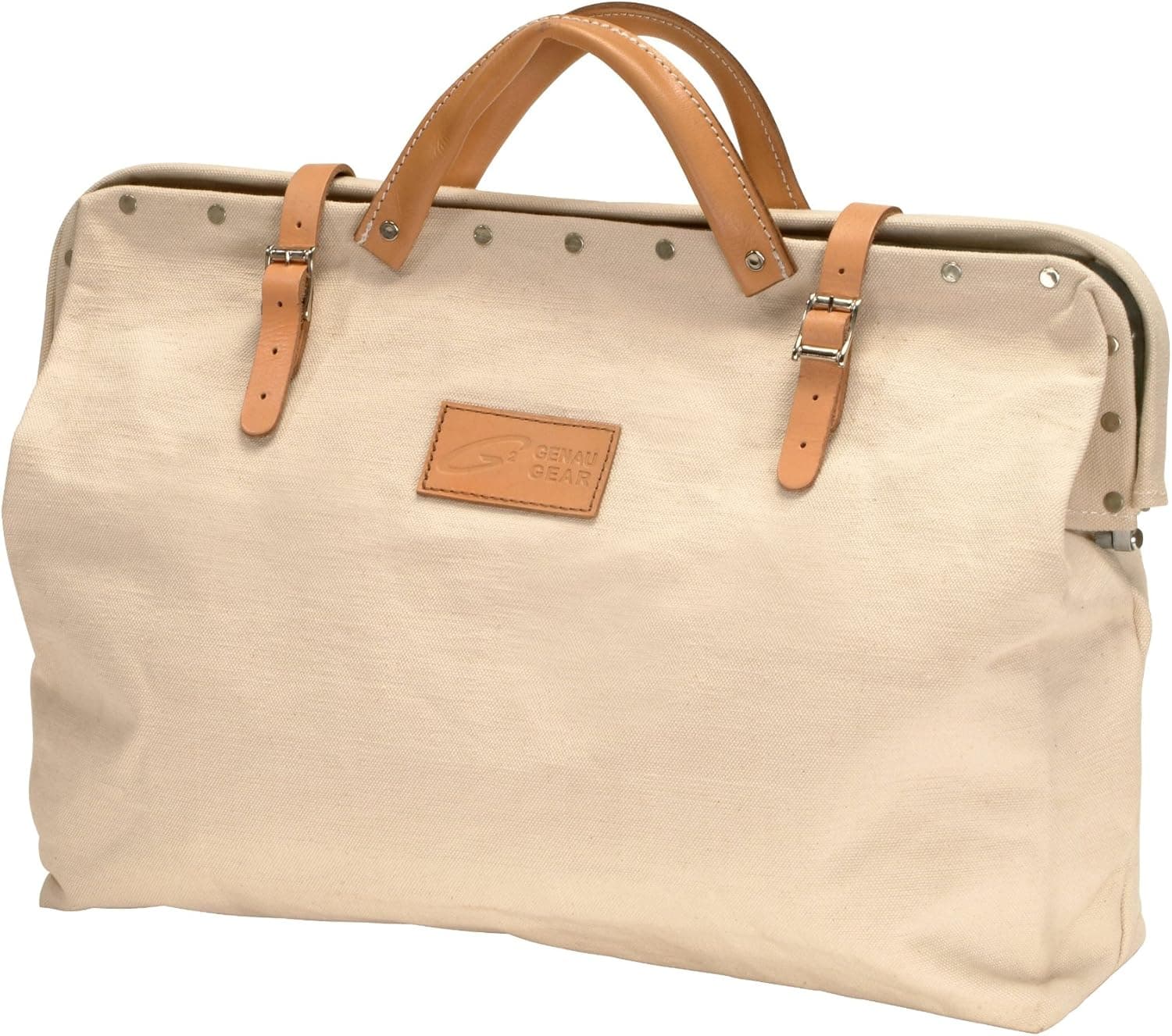 Genau Gear 6402 20-Inch Heavy Duty Canvas Mason Bag, 9 x 11 Inner Pocket, Beige/Tan