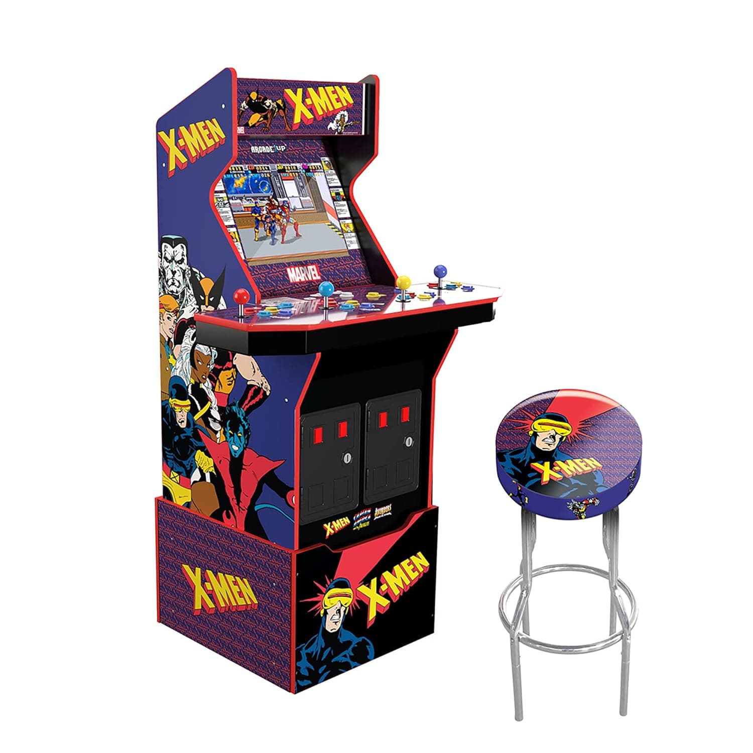 Arcade 1Up Arcade1Up X-Men 4 Player Arcade Machine (with Riser & Stool) - Electronic Games