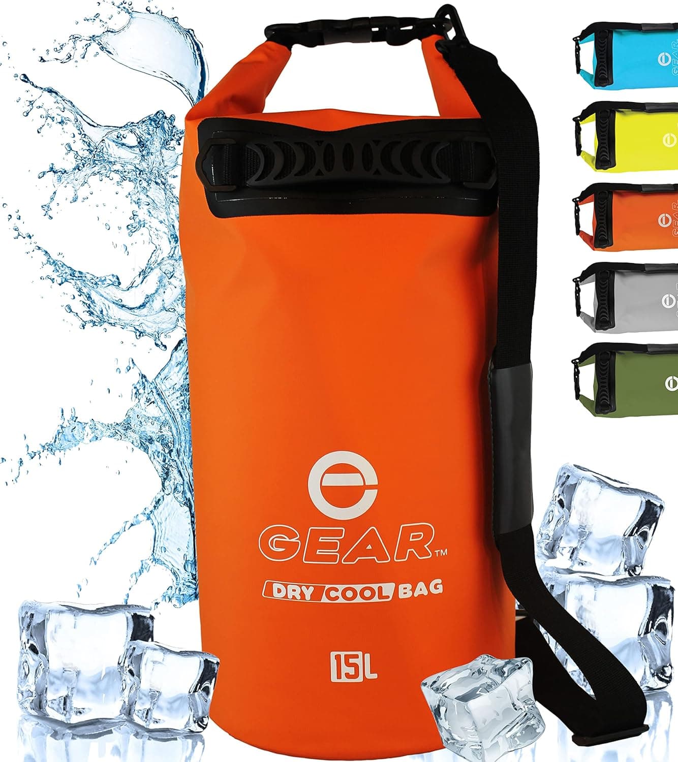 Enthusiast Gear Dry Bag Floating Cooler - Roll Top Insulated Backpack – Portable, Collapsible, Waterproof with Padded Shoulder Strap - Perfect for Kayaking Fishing Beach Hiking -15L