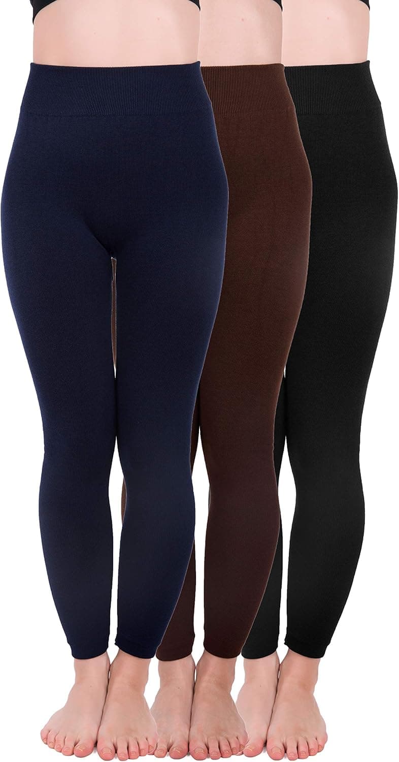 Homma 3 Pack Extra-Thick French Terry Thermal Leggings
