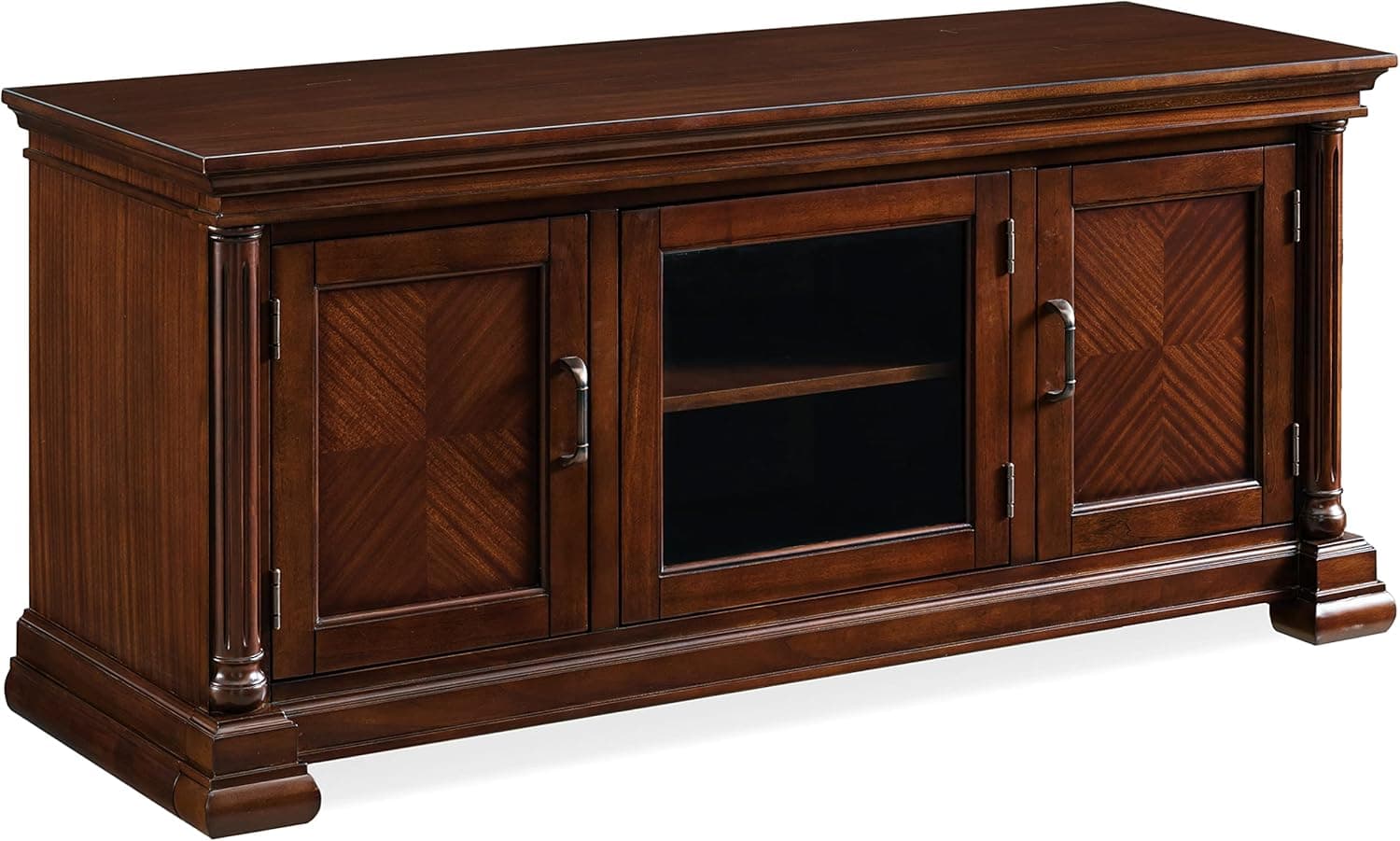 Leick Home 81650 Corvino Stand with Glass Center Door for 55" TV's, BrownBronze