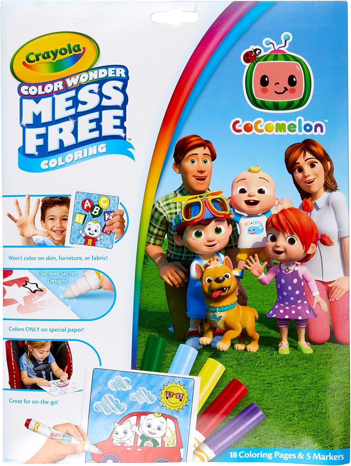 Crayola Color Wonder Cocomelon Coloring Pages & Markers, Mess Free Coloring, Gift for Kids, Age 3, 4, 5, 6