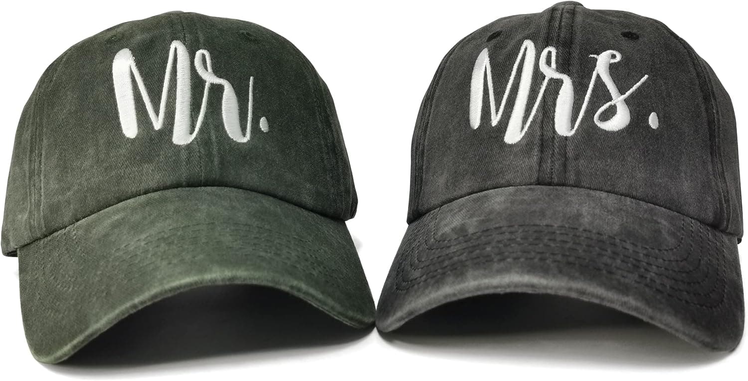 Enodtter Mr and Mrs Hats, Bride Groom Hats, Captain & First Mate Hats for Men & Women