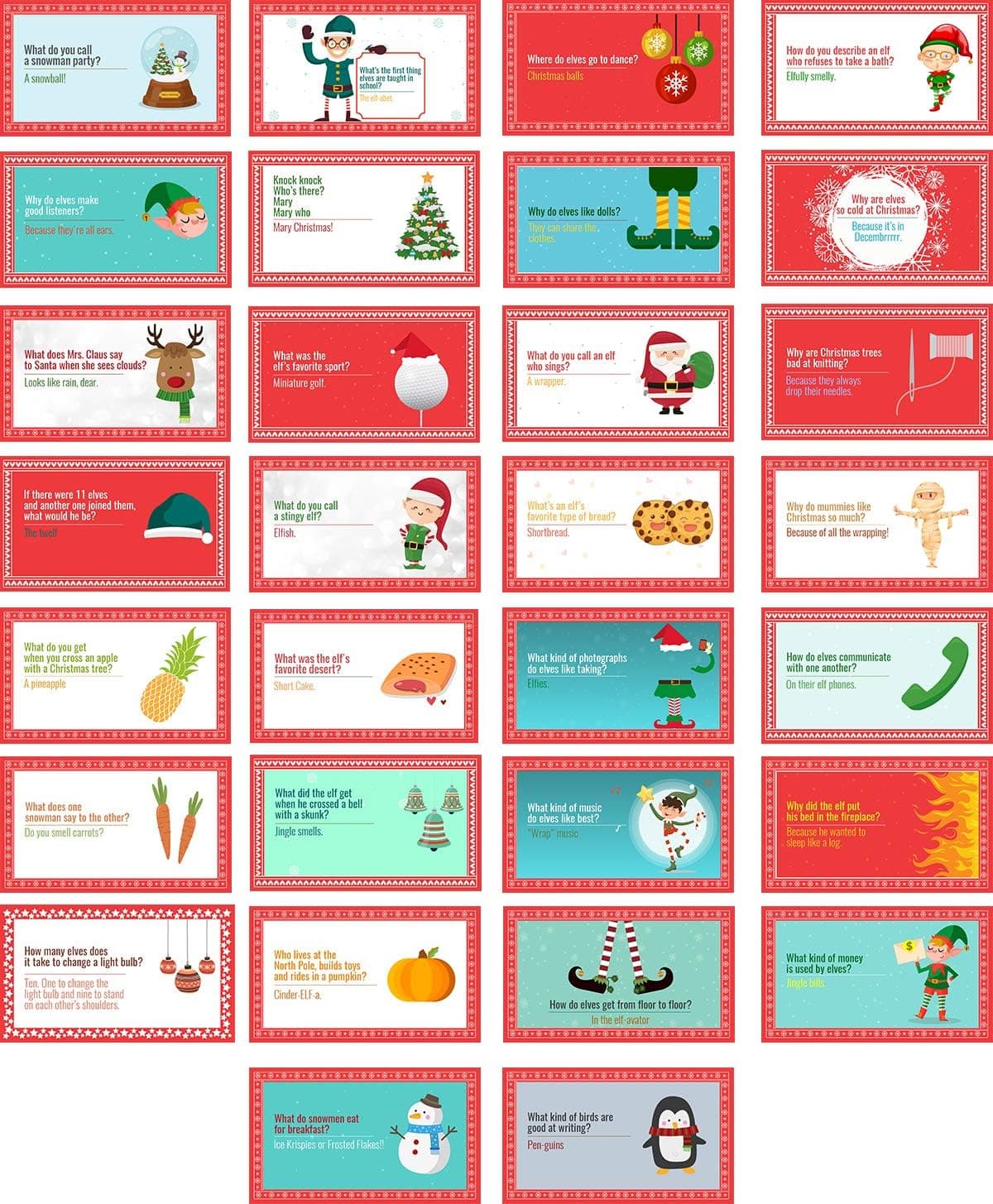 Gabby's Choice 30 Unique Elf Notes Oriented on Cute Jokes to Accompany Your Elf and Have Fun with Your Child. Perfect for This Magical time of The Year.