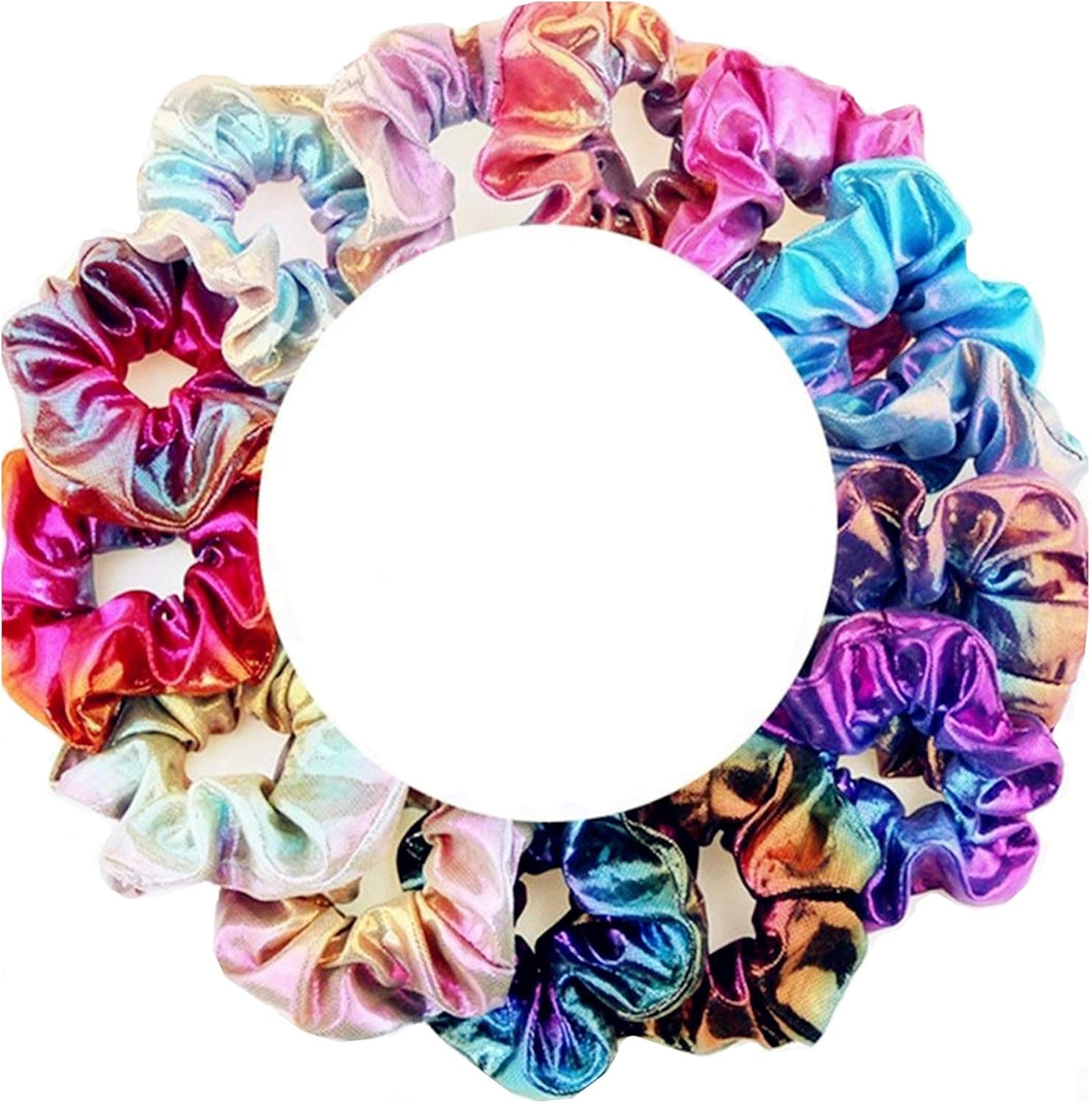 erholi 2 Types Hair Ring Two-Color Gradient Laser Fabric Women Hair Band Headwear