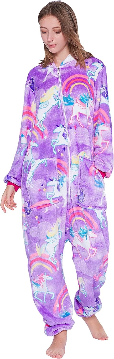 Women Onesies Pajamas Christmas Cosplay Unicorn One Piece Costumes Sleepwear for Women and Teenage Girl