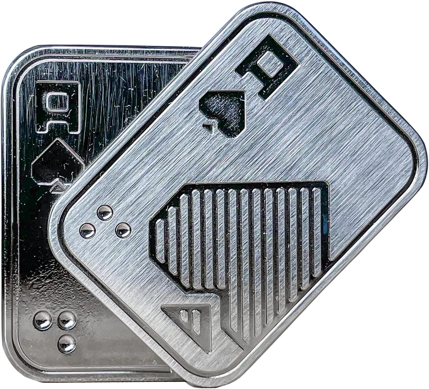 New Decompression Metal Poker Fidget_Slider,Manually Rotate Adult Office Decompression Toys to Relieve Pressure, Tabletop Toys for Adults, (AA)