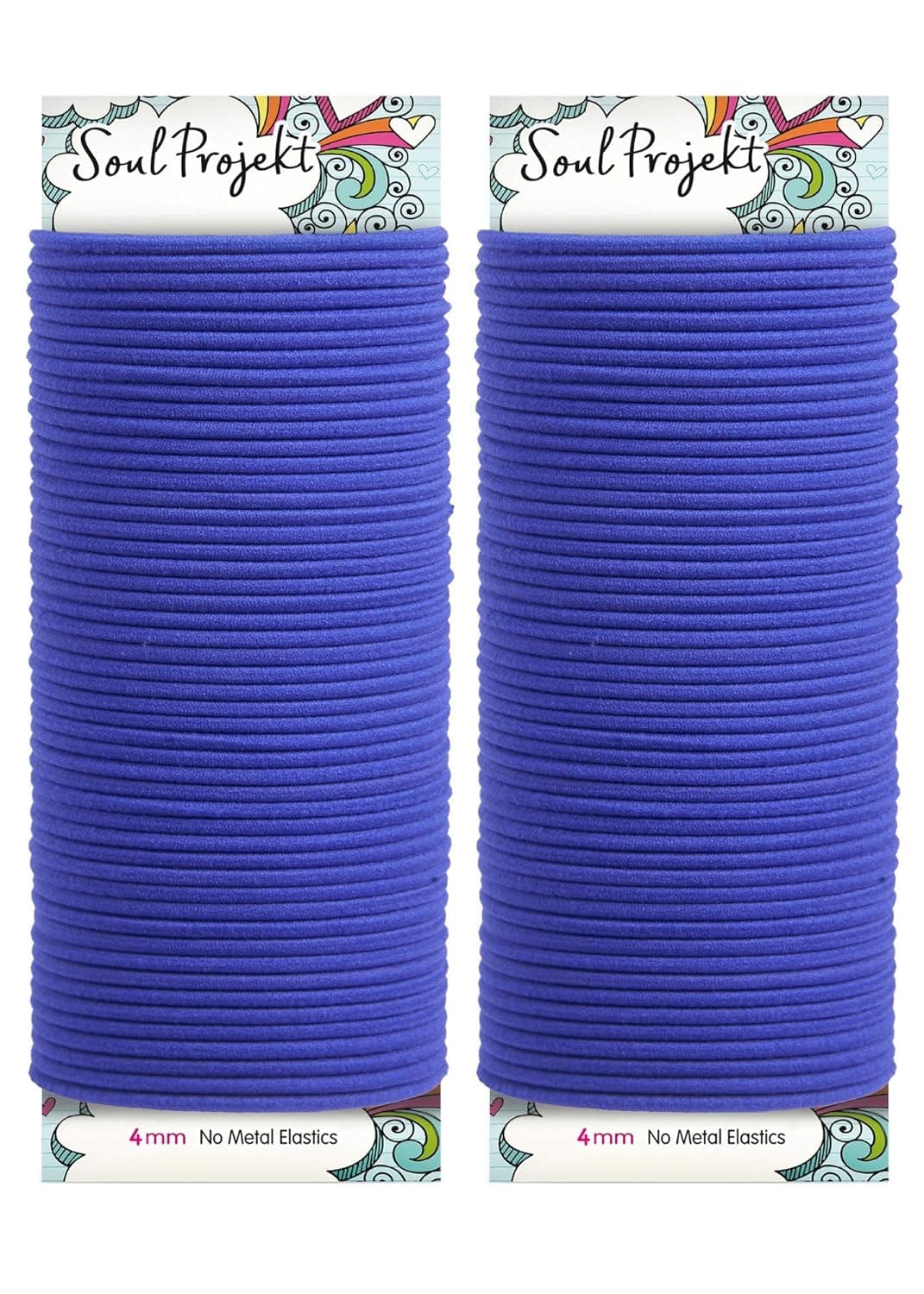 Soul Projekt Hair Ties 100 Pack 4mm/Excellent Multipurpose Bobbles, No Metal, Tough Elastic Hair Bands for all Hair Types, Pigtails, Plaiting, Ponytails & Buns for School, Work or Gym