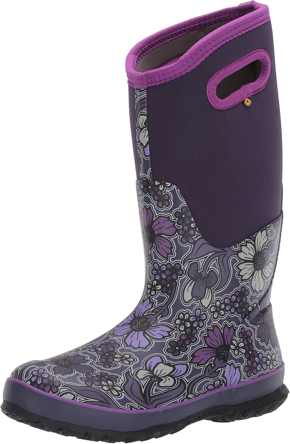 BOGS Women's Classic Tall May Flower Waterproof Rain Boot