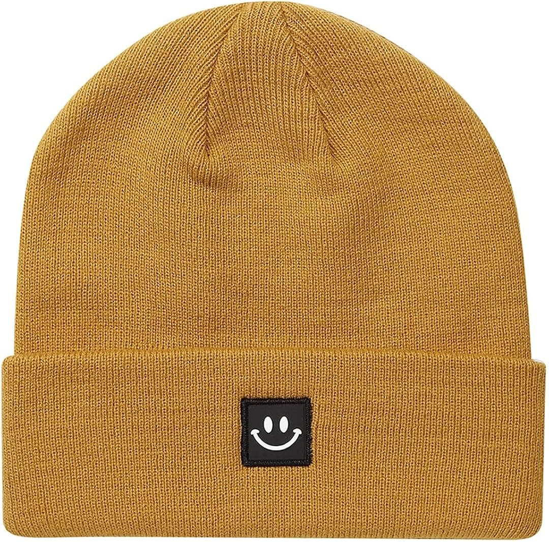 MaxNova Knit Beanie Hat with Smile Face for Men/Women