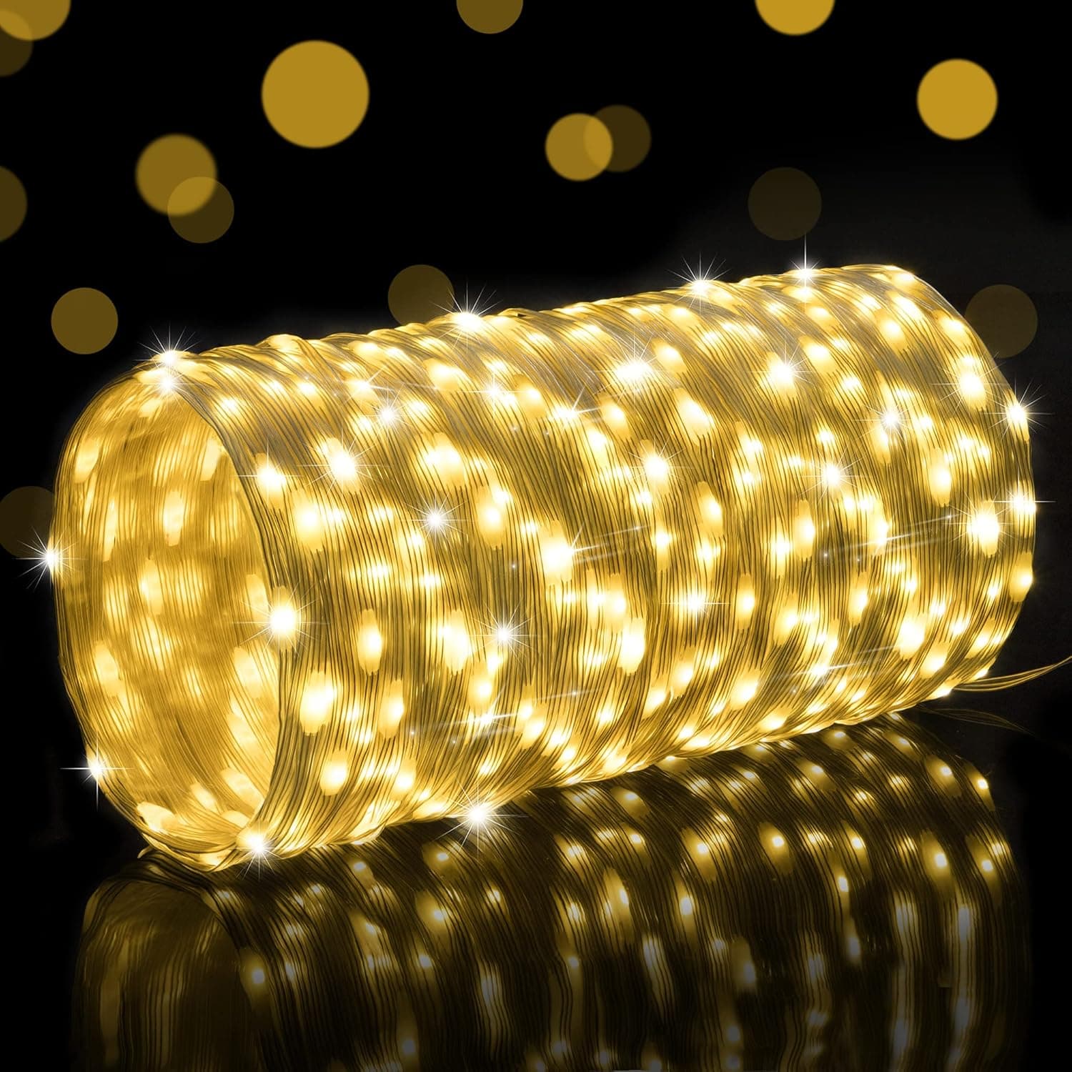 Beewin 164Feet 400 LED Transparent Copper Wire Christmas String Lights 30V Plug in, Decute Fairy Starry Lights with UL Certificated Decorative for Party Wedding Bedroom Christmas Tree(400L Warm White)