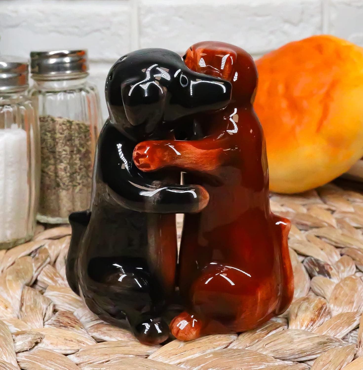 Ebros Wiener First Dance Dachshund Dogs Hugging Salt And Pepper Shakers Figurine Set As Whimsical Sausage Dog Decor Collectible For Home Kitchen Dining