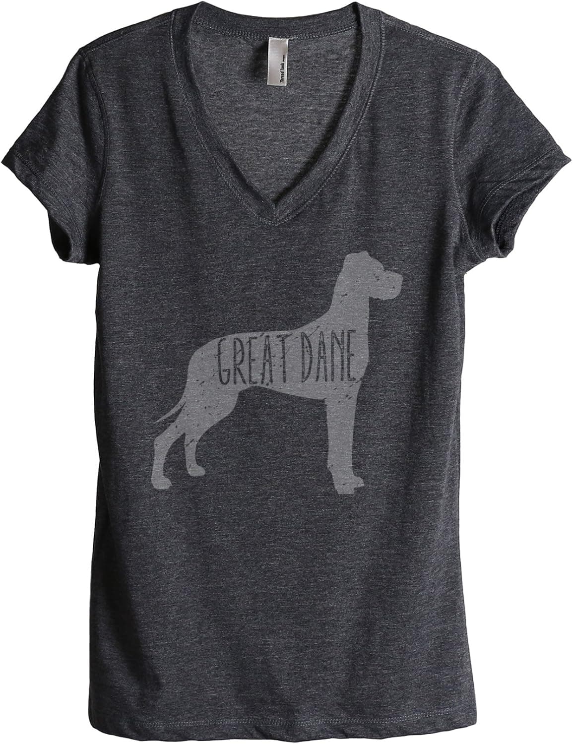 Great Dane Dog Silhouette Women's Relaxed V-Neck T-Shirt Tee