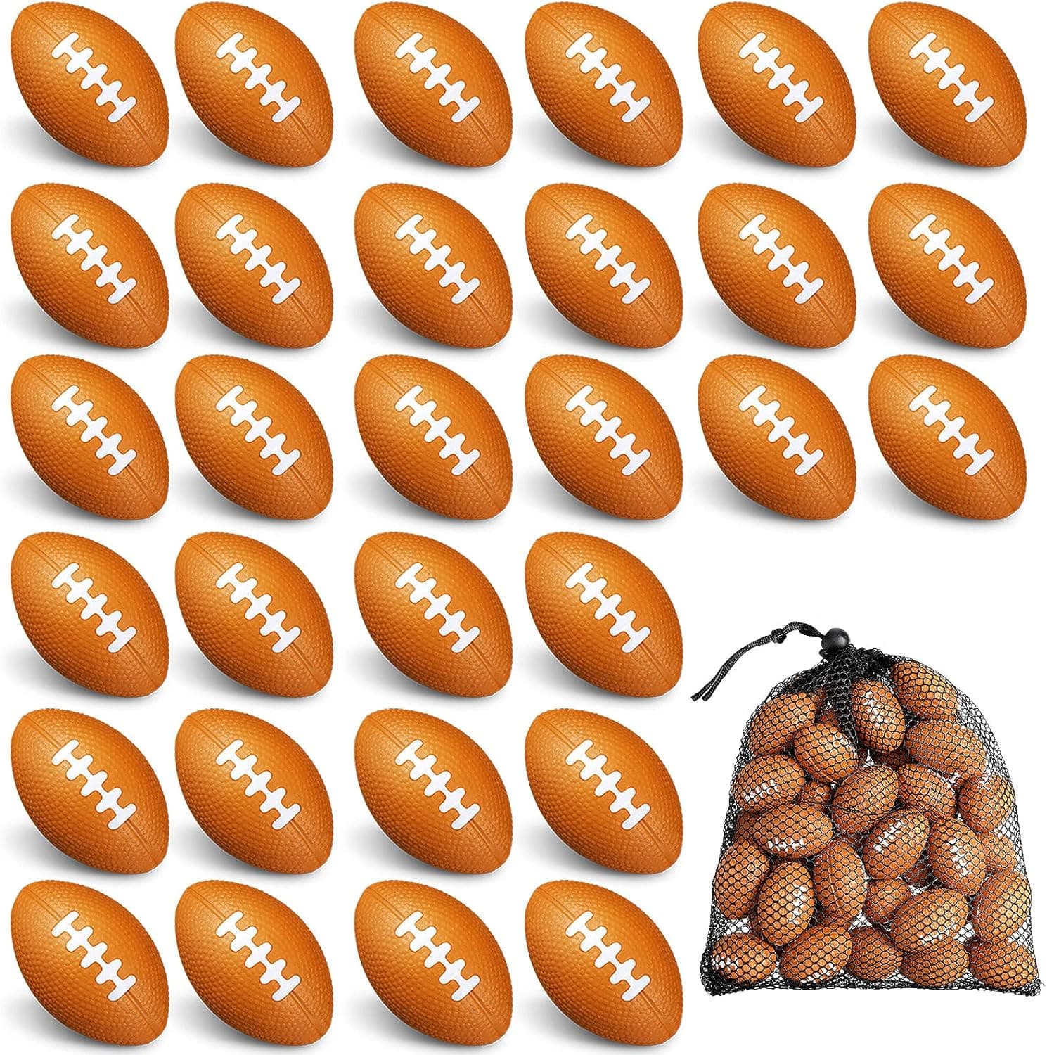 40 Packs 1.4 inch Mini Football Sports Stress Ball,Mini Foam Sports Ball,Mini Footballs Bulk for Footballs Party Favors Supplies Decoration and Outdoor Games