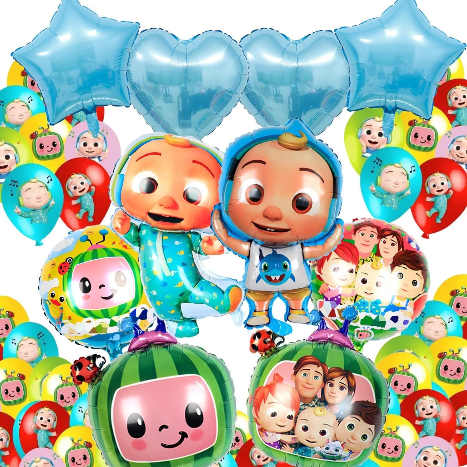 Coco Cartoon Melon Birthday Decorations - Happy Birthday Balloons, Baby Birthday Party Supplies, Foil and Latex Balloons Pack