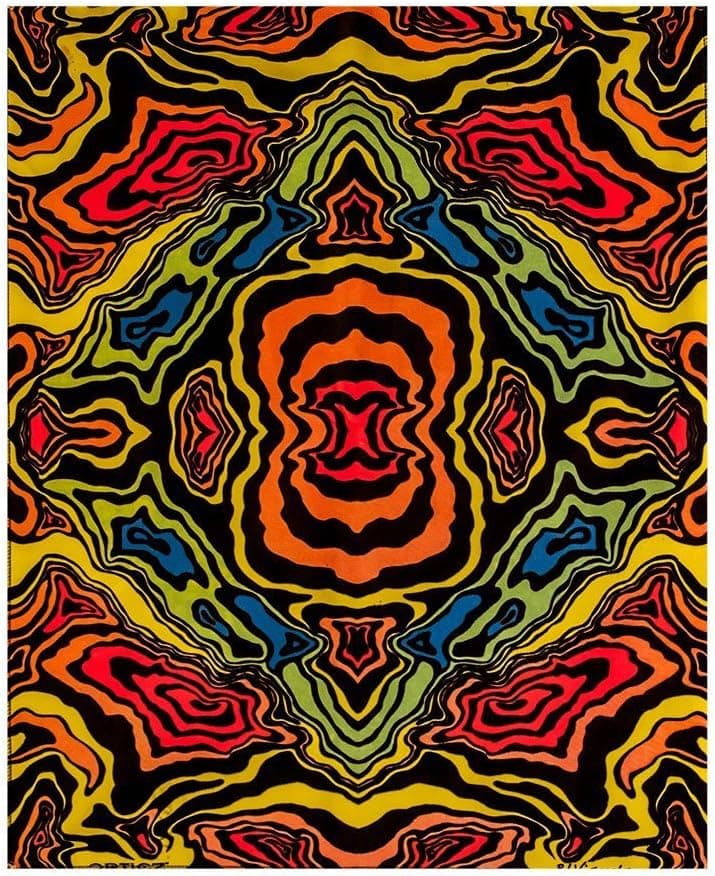Opticz 3D Topographic Black Light Reactive Cloth Tapestry