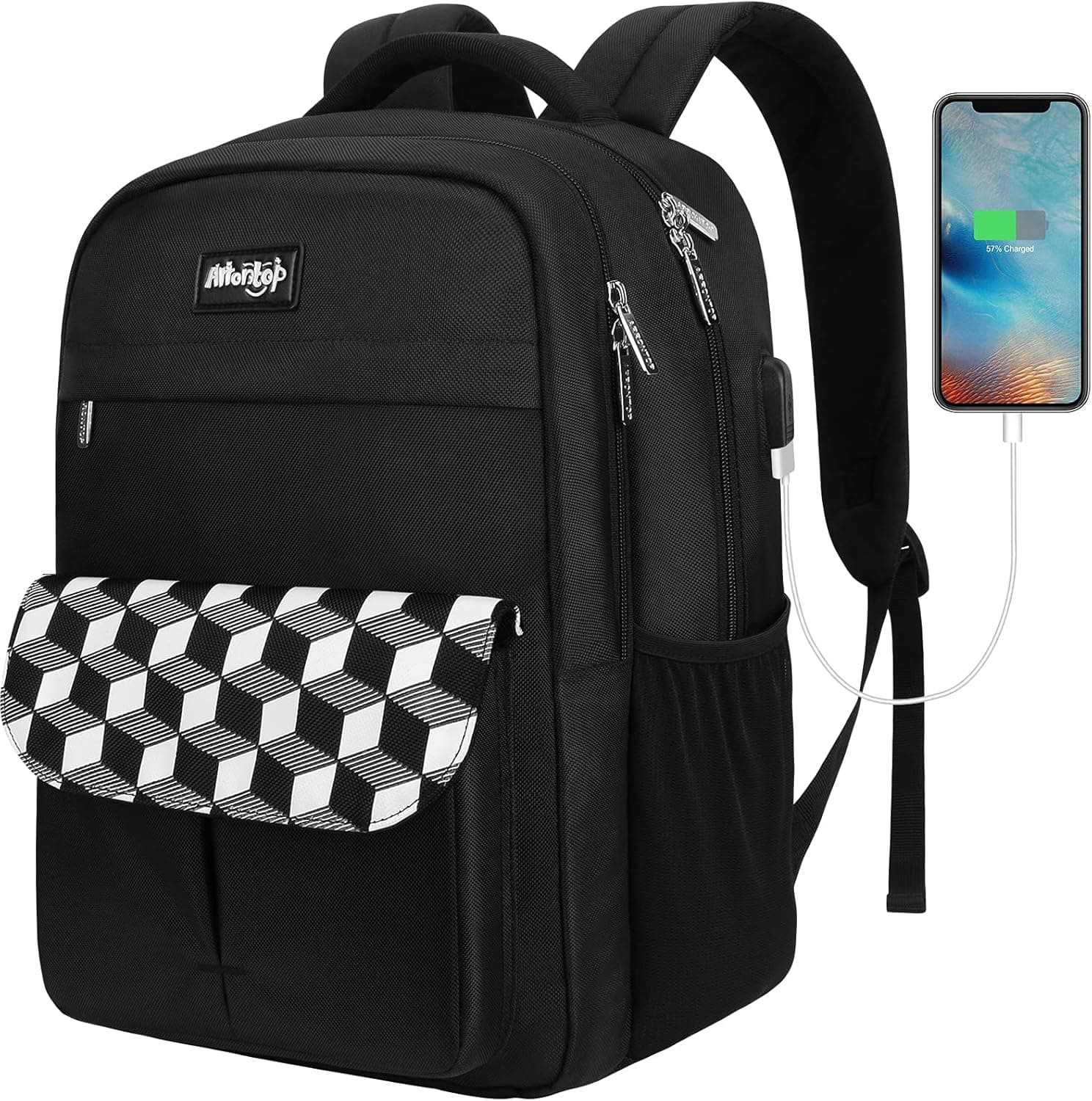 Arrontop Travel Laptop Backpack Water Resistant Anti Theft Business Backpacks Durable School Bookbag Fits 15.6 Inch Laptop Notebook with USB Charging Port