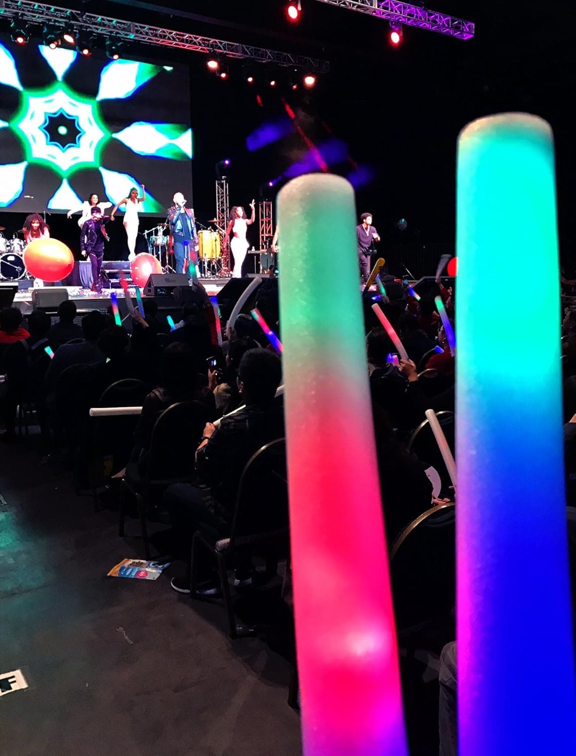 Adorox 16" Multi-Color LED Changing 3 Modes Flashing Light up Foam Glow Sticks Rave Baton Party Favor Wand (36 Pcs. Set)