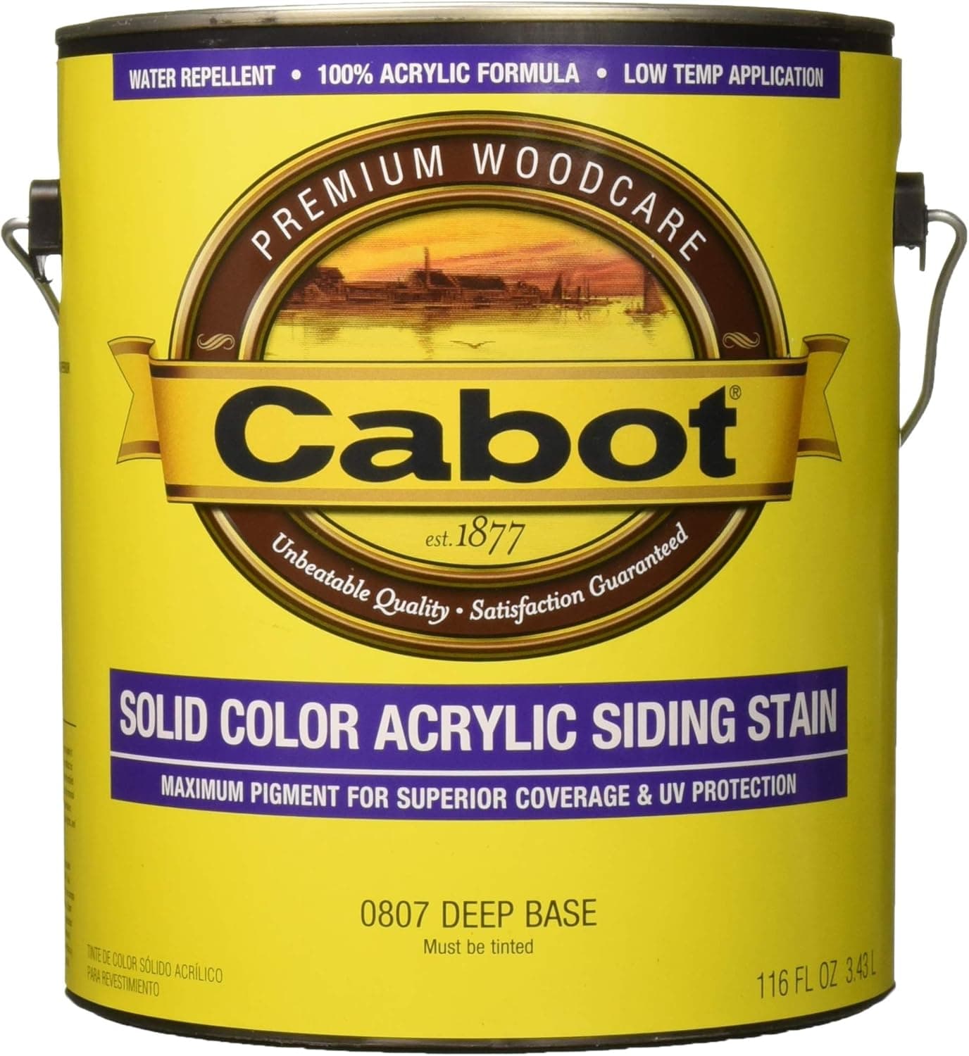 Cabot Samuel 145979 Siding Stain Acrylic Pine Deep Base Solid 6-1/2 Yr Warranty 4 Hr, 1 Gallon
