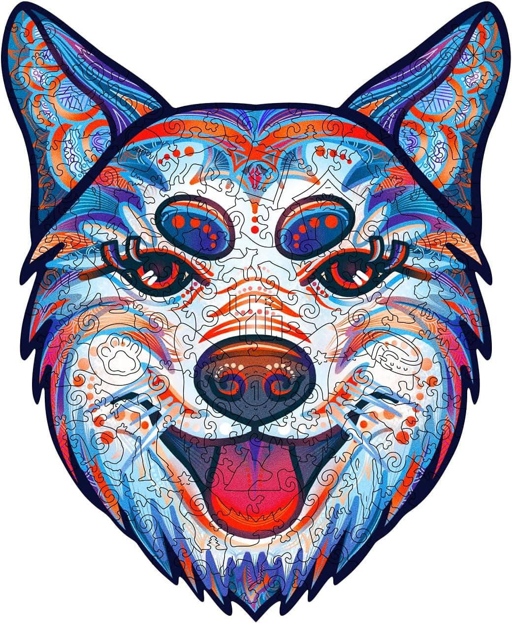 Wooden Puzzles for Adults and Kids - Hound Jigsaw Puzzle 193 Pieces Irregular Unique Magic Puzzles Best Gift for Family Game Collection - Complete Size 11x8.6x0.2 inches
