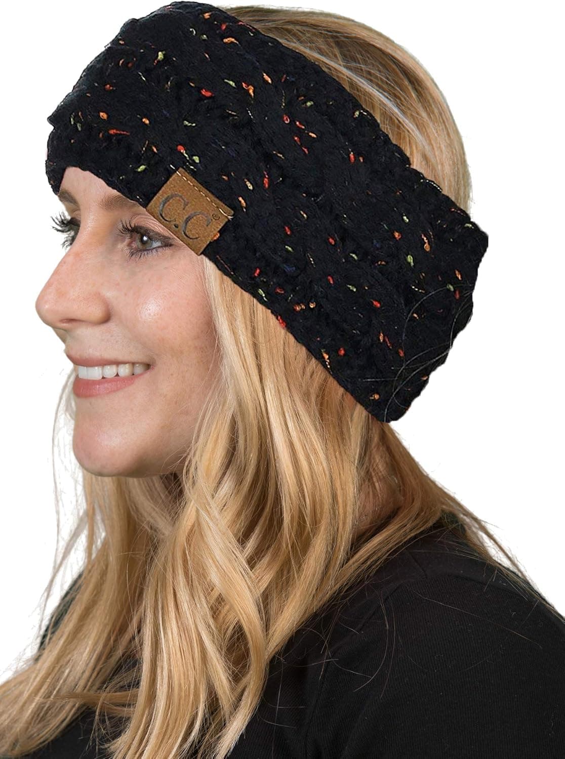 Funky Junque Cable Knit Fuzzy Lined Head Wrap Headband Ear Warmer