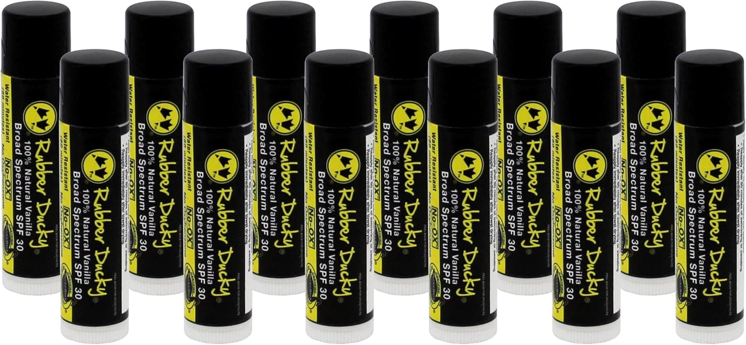 12-Pack Rubber Ducky SPF 30 MINERAL Lip Sunscreen. 10.5% Non-Nano Zinc Oxide. Un-tinted.