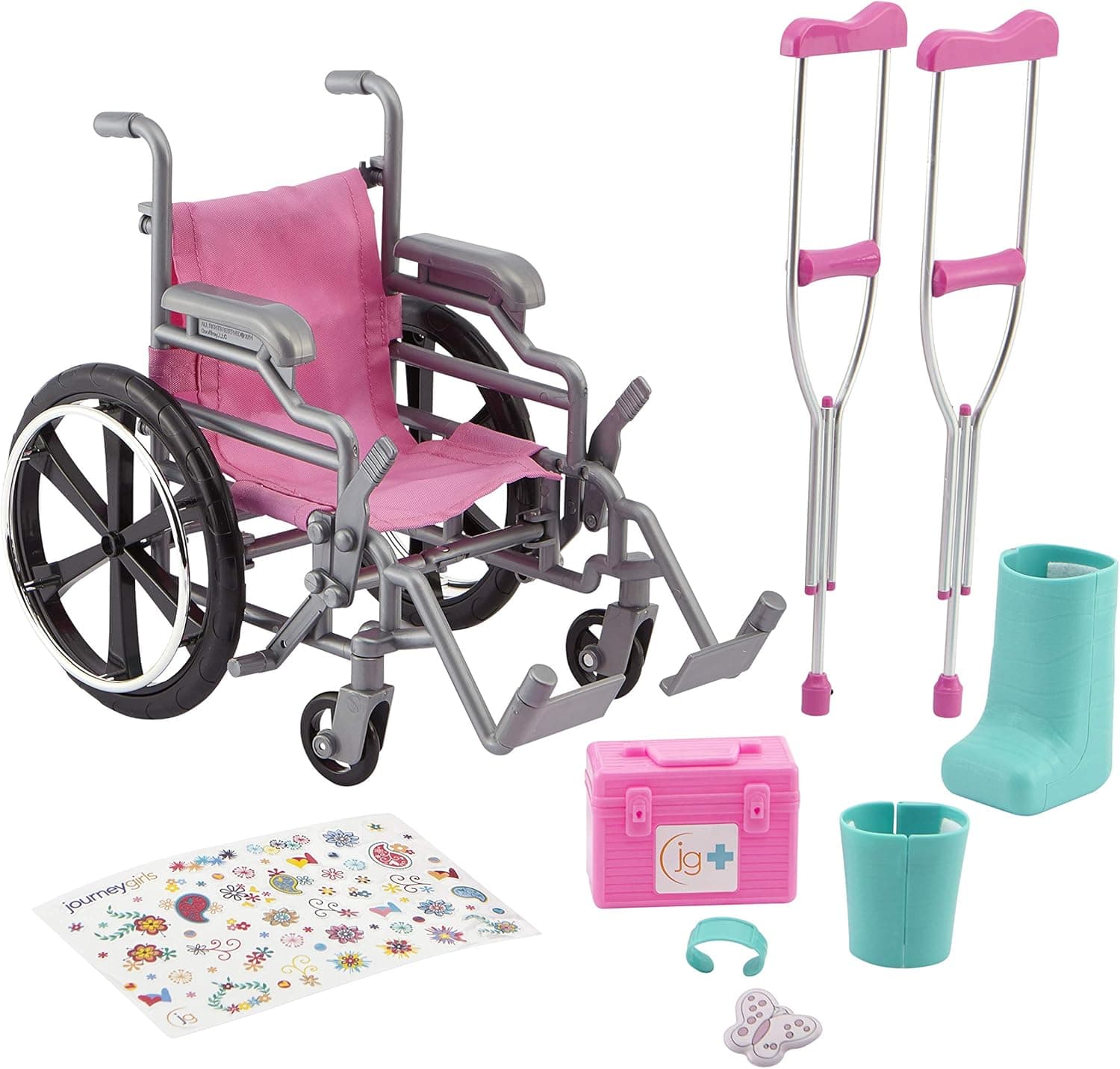 Journey Girls Wheelchair Playset for 18 Inch Dolls, Includes Cast and Crutches