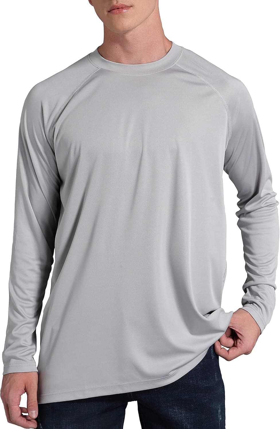 Men's UPF 50+ Sun Protection Fishing Shirt Long Sleeve SPF Outdoor UV Shirt Hiking Lightweight