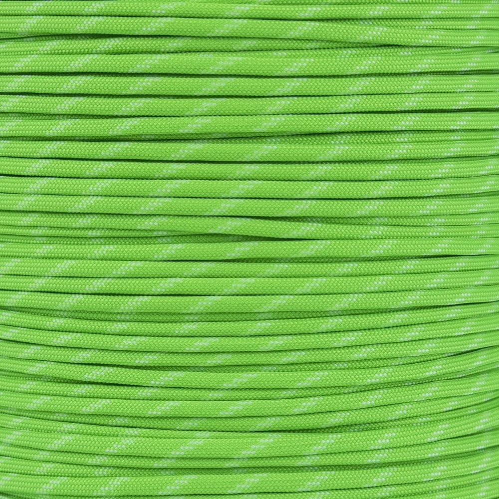 PARACORD PLANET Glow in The Dark Paracord - Made of 100% Nylon with 7 Inner-Core Strands - Available in 10, 25, 50, and 100 Foot Lengths That is Made in The USA (Neon Green Glow in The Dark, 50 Feet)