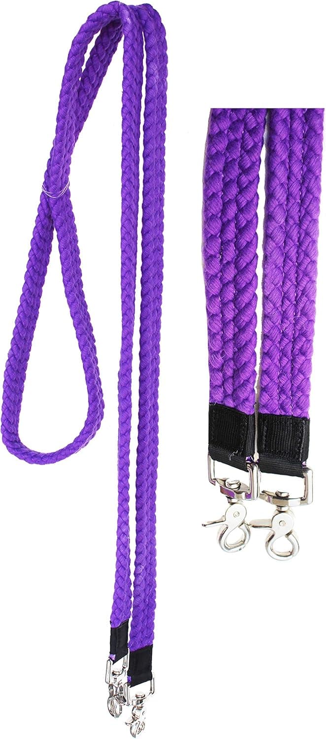 CHALLENGER Roping Knotted Horse Tack Western Barrel Reins 607 P