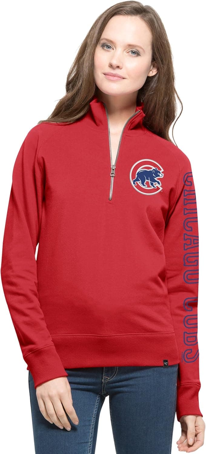 '47 MLB Women's Shimmer Cross-Check 1/4-Zip Pullover Jacket