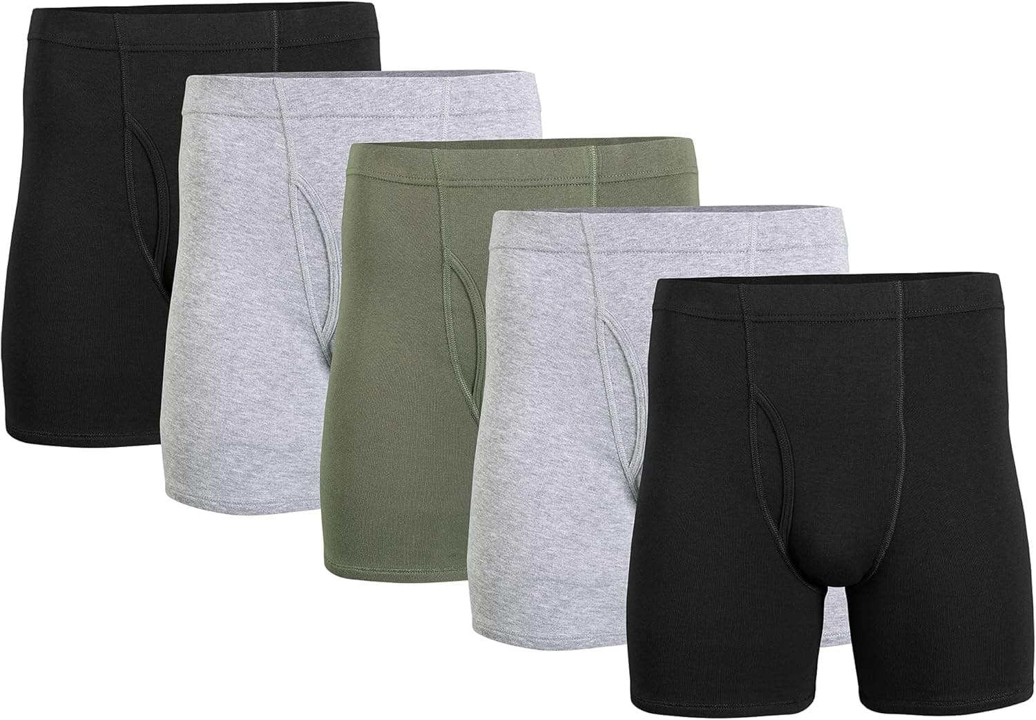Gildan Men's Underwear Covered Waistband Boxer Briefs, Multipack