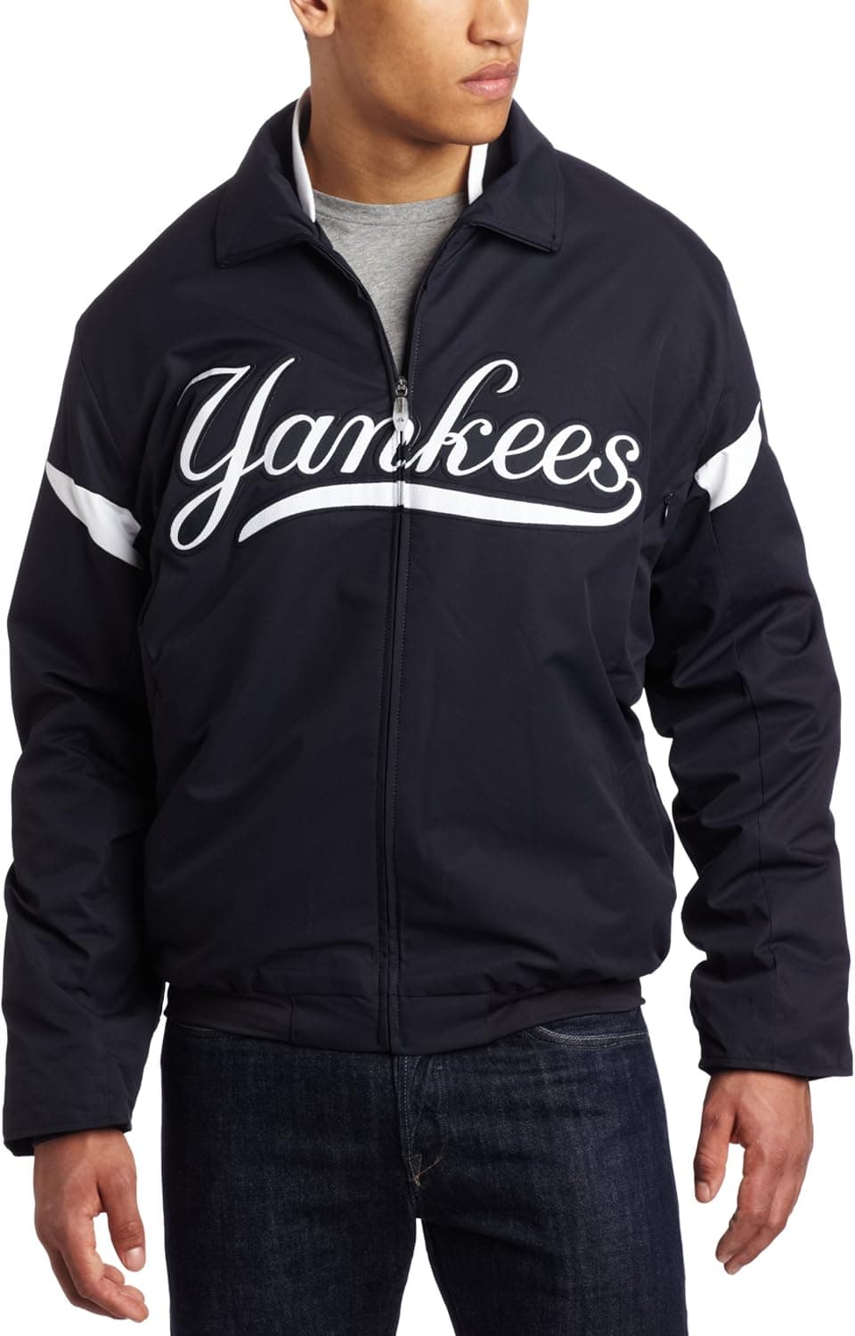 MLB New York Yankees Thermabase Full Zip Premier Home Jacket Midnight Navy/White