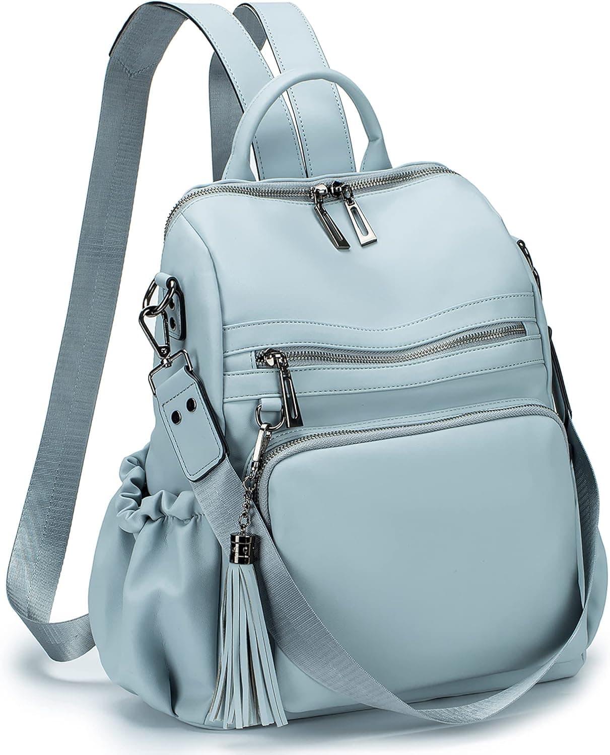 Roulens Women's Fashion Backpack Purses Fashion Leather Large Design Ladies College Shoulder Bags PU Leather Travel bag