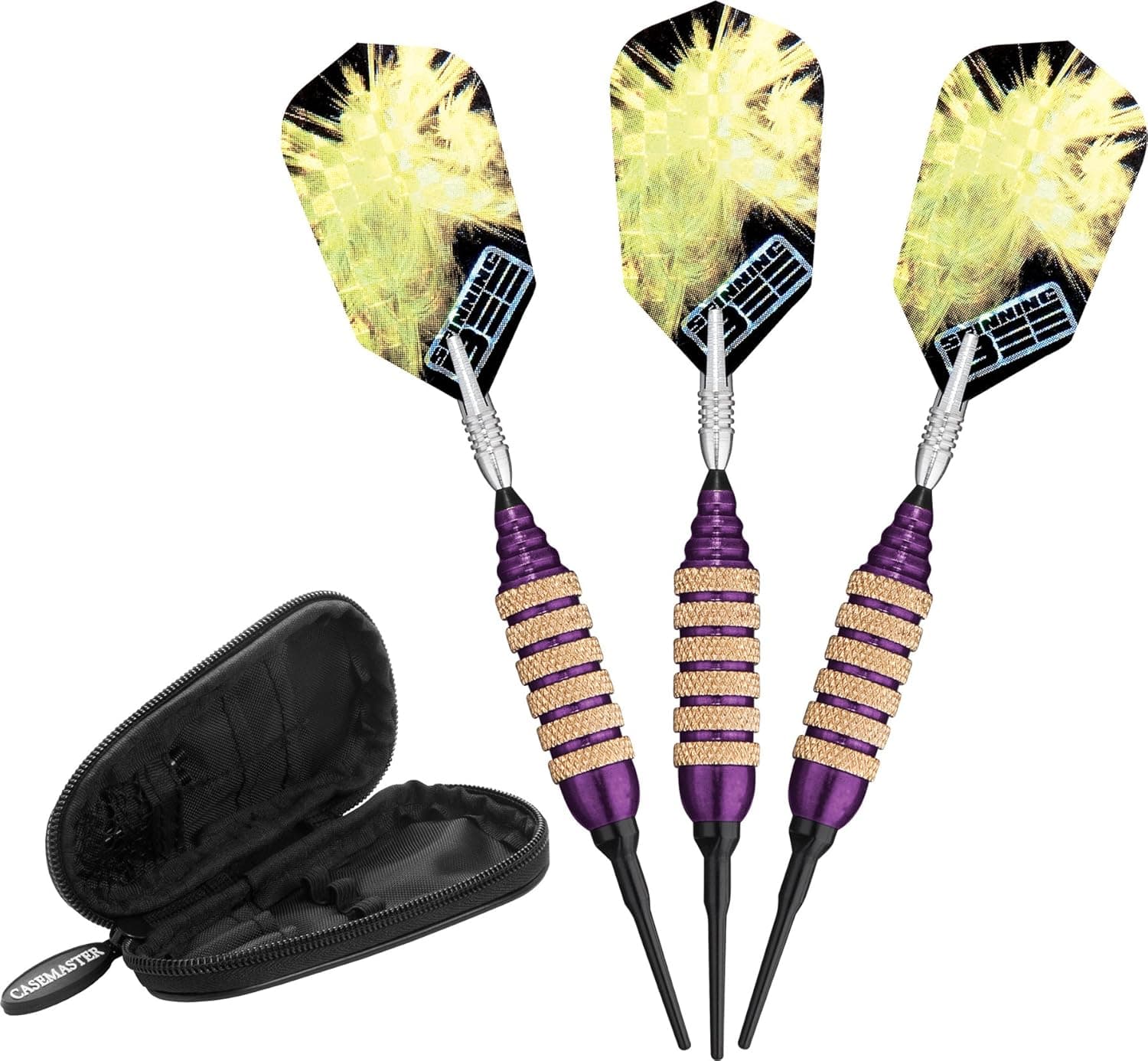 Viper Spinning Bee Soft Tip Darts with Casemaster Storage/Travel Case, 16 Grams