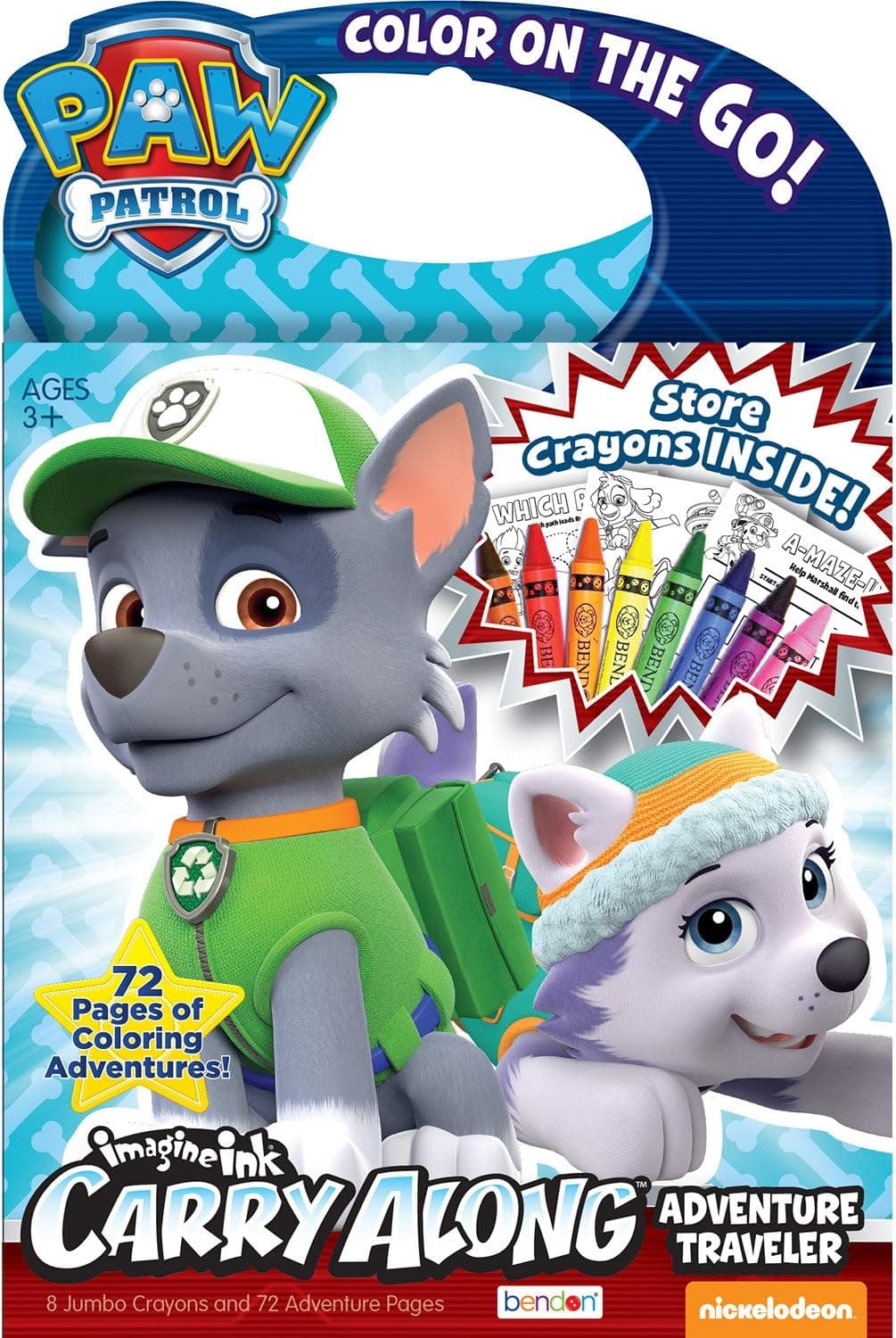 Bendon 36323 Paw Patrol Imagine Ink Traveler Activity Book Including 8 Crayons