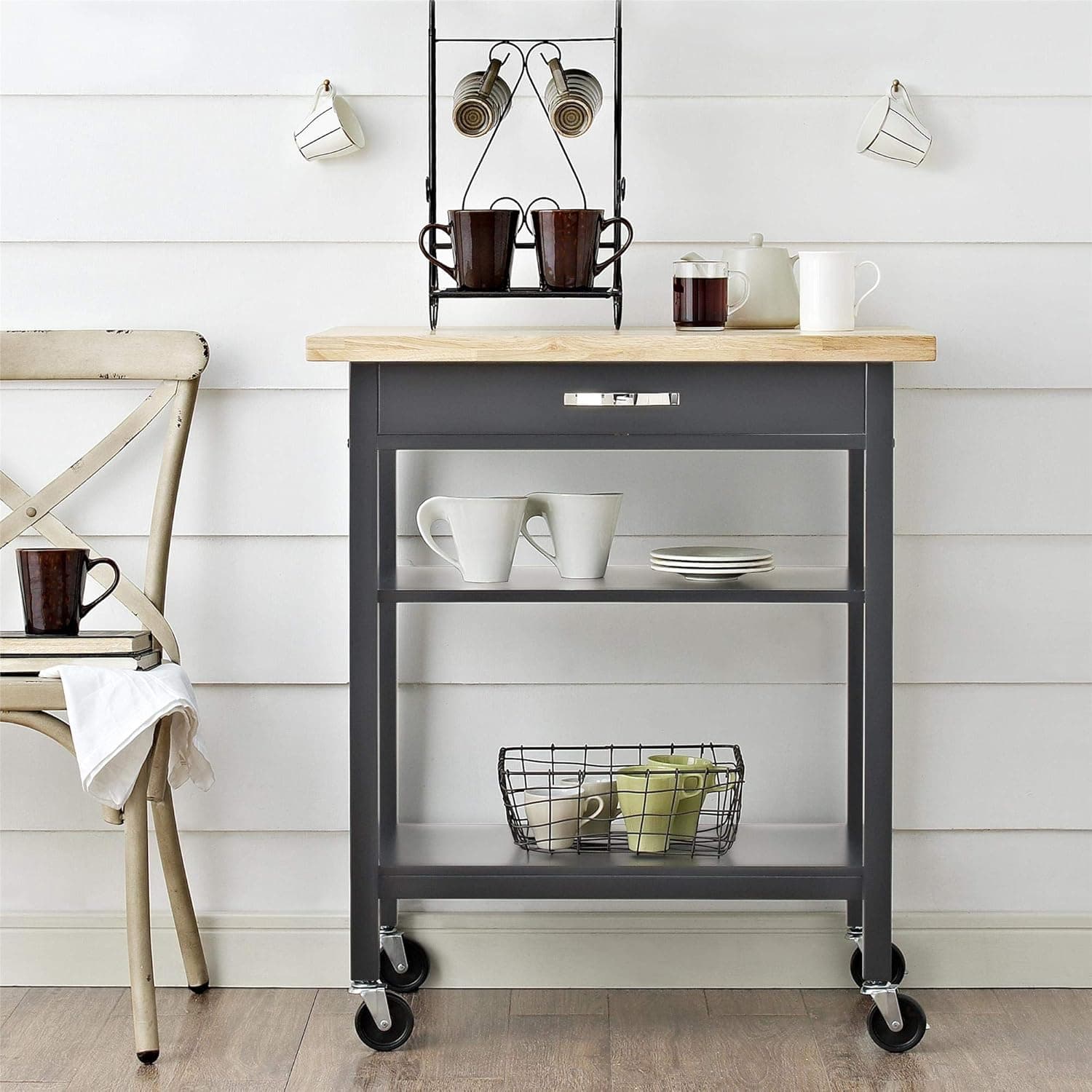 Dorel Living Hogan Multifunction, Gray Kitchen Carts,
