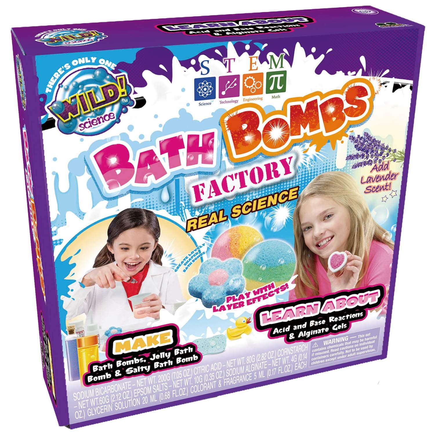 WILD! Science Bath Bombs Factory - in Home Learning Science Kit for Kids - STEM - Bath Bombs Experiments