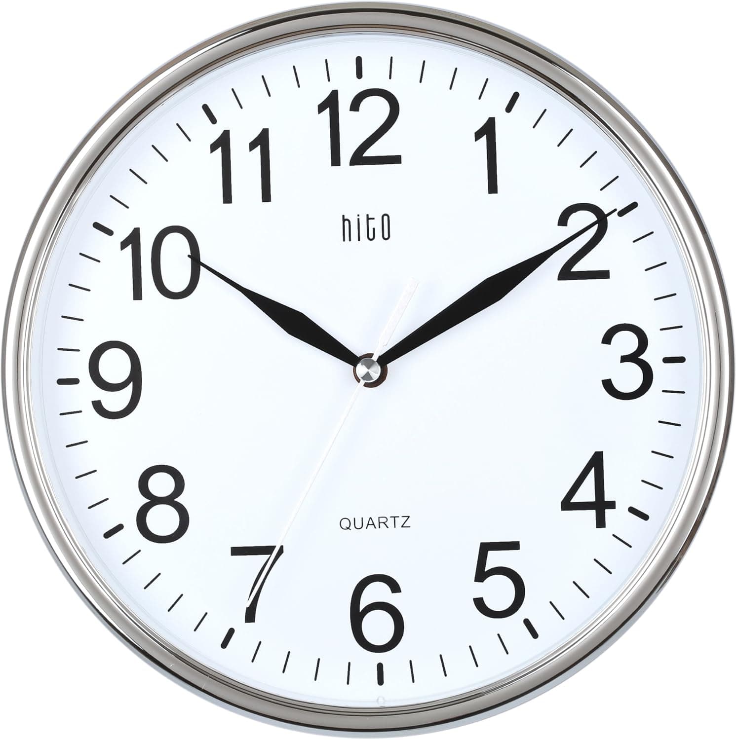 HITO Silent Non-Ticking Wall Clock- 10 Inches