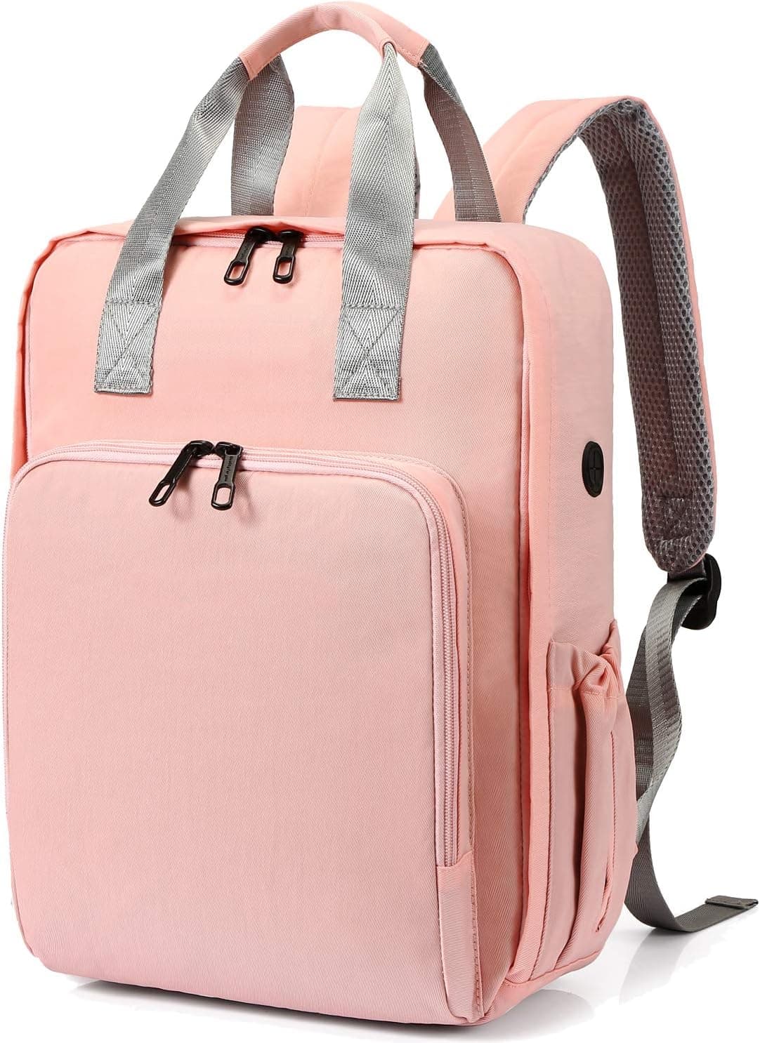 Laptop Backpack Anti Theft College School Bookbag Travel Computer Backpack for 15.6 Inch Laptops Bags Canvas Diaper Bag for Women Men(Pink)
