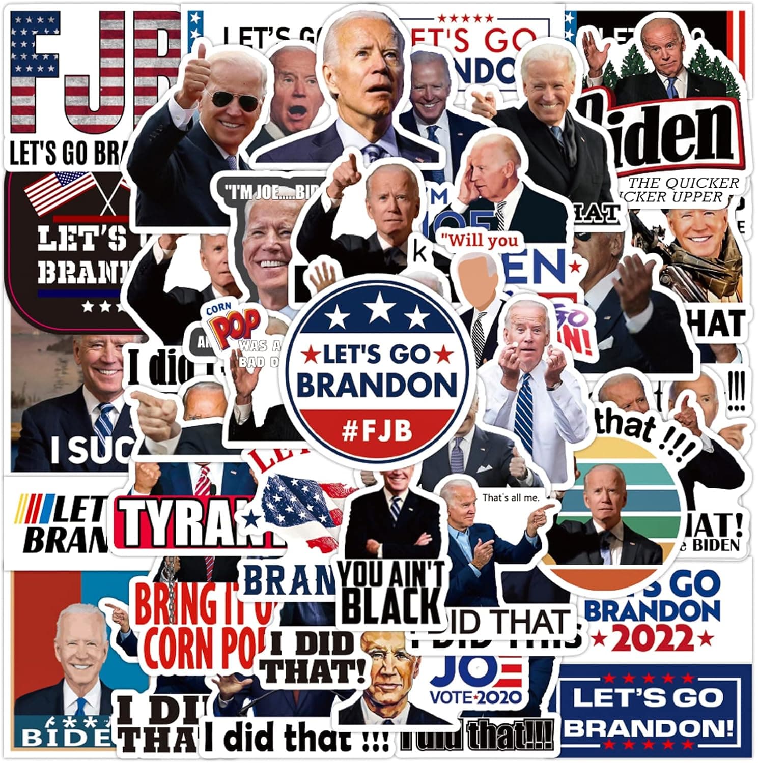 50 PCS I Did That Biden Stickers and Lets Go Brandon Stickers, Funny Joe Biden i did That Stickers Bumper Stickers Decals for Cars Gas Pump Window Glass Bumper Laptop Notebook and Any Smooth Surface
