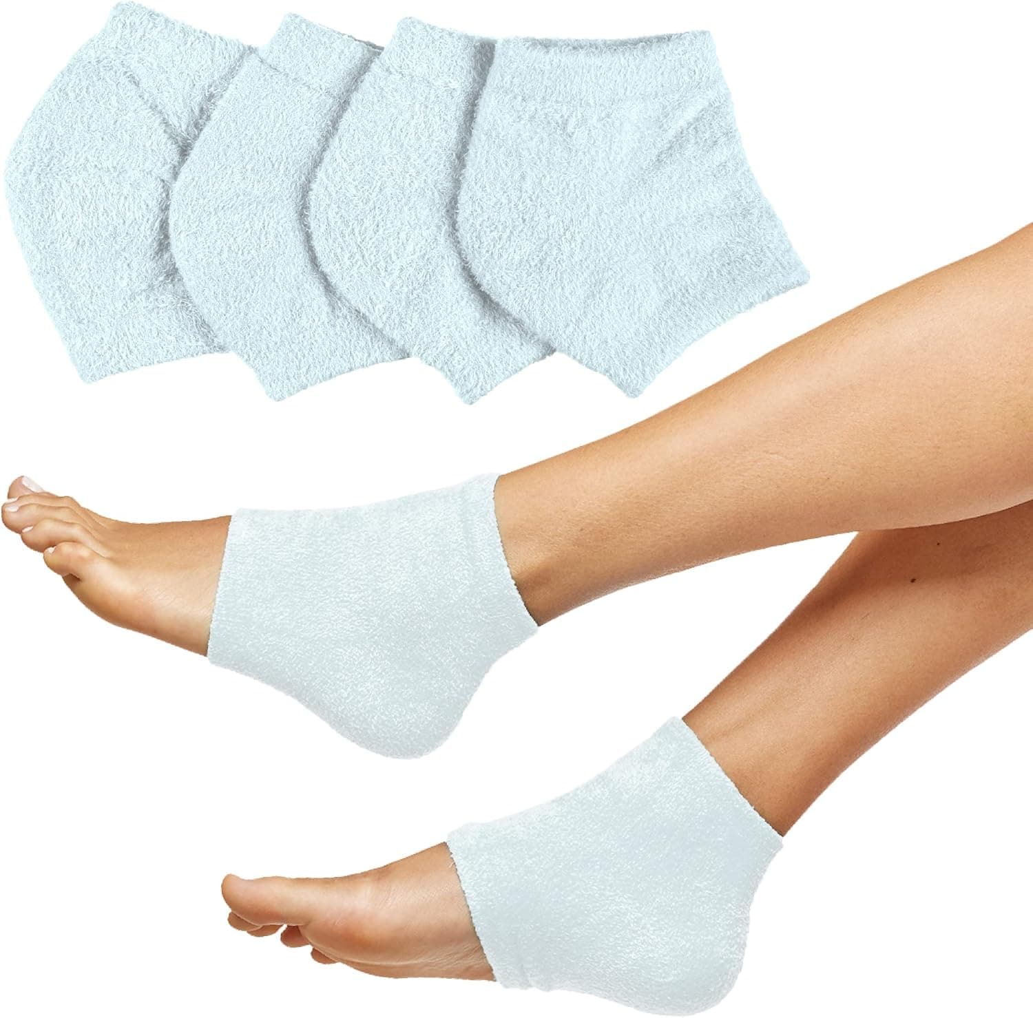 ZenToes Moisturizing Fuzzy Sleep Socks with Vitamin E, Olive Oil and Jojoba Seed Oil to Soften and Hydrate Dry Cracked Heels (Regular, Slate)2 Pair (Pack of 1)