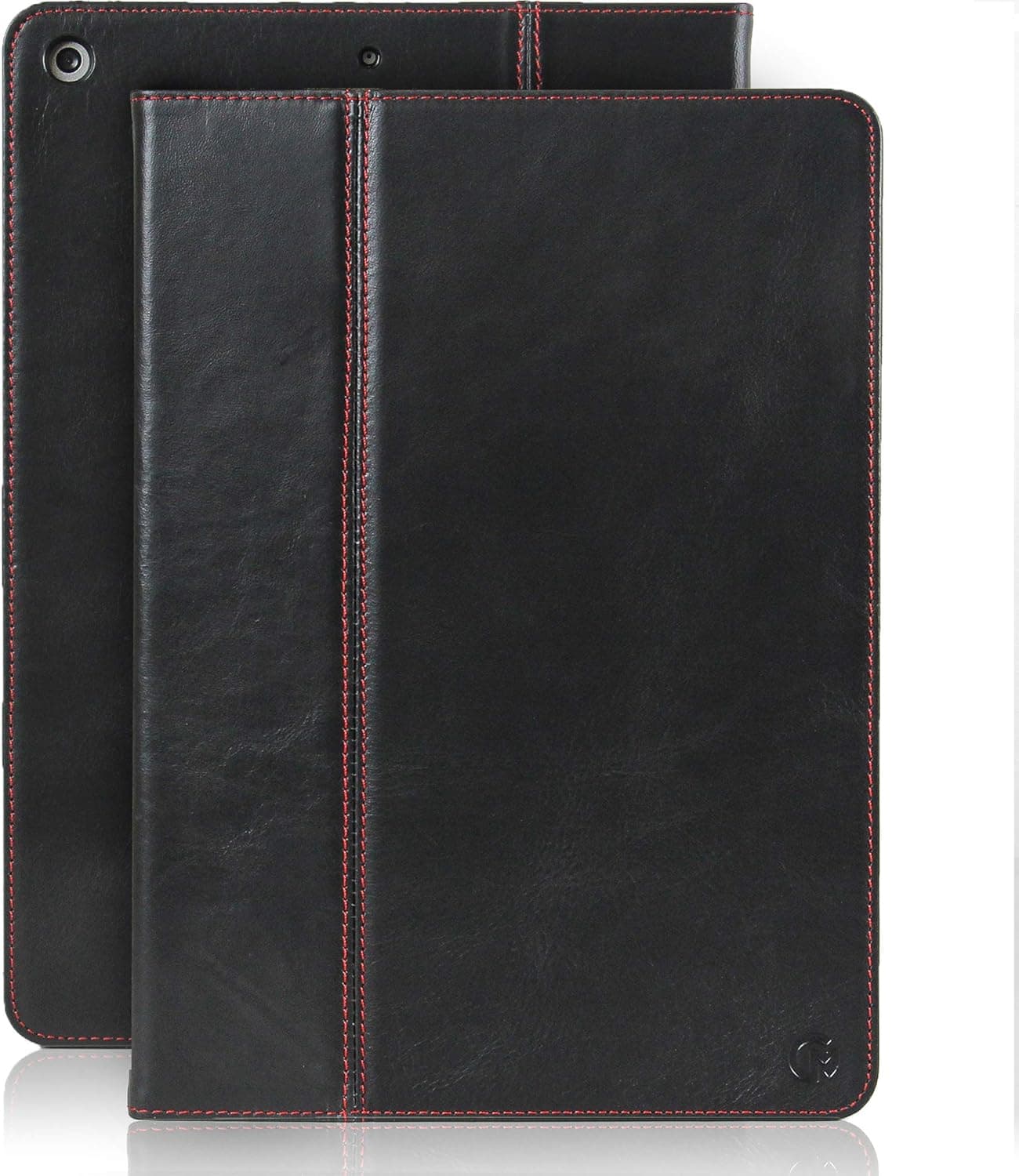 Casemade New iPad 10.2 inch Real Leather Case for 7th/8th/9th Generation (2019, 2020, 2021) - Premium Luxury Italian Slim Cover/Smart Folio with Dual Stand and Auto Sleep/Wake (Black)