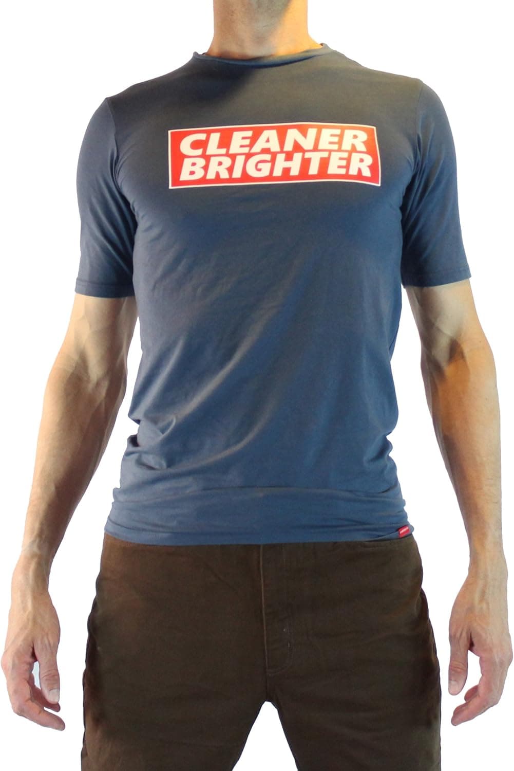 Cleaner Brighter Men's Tall Trim Fit Logo T-shirt Medium Blue