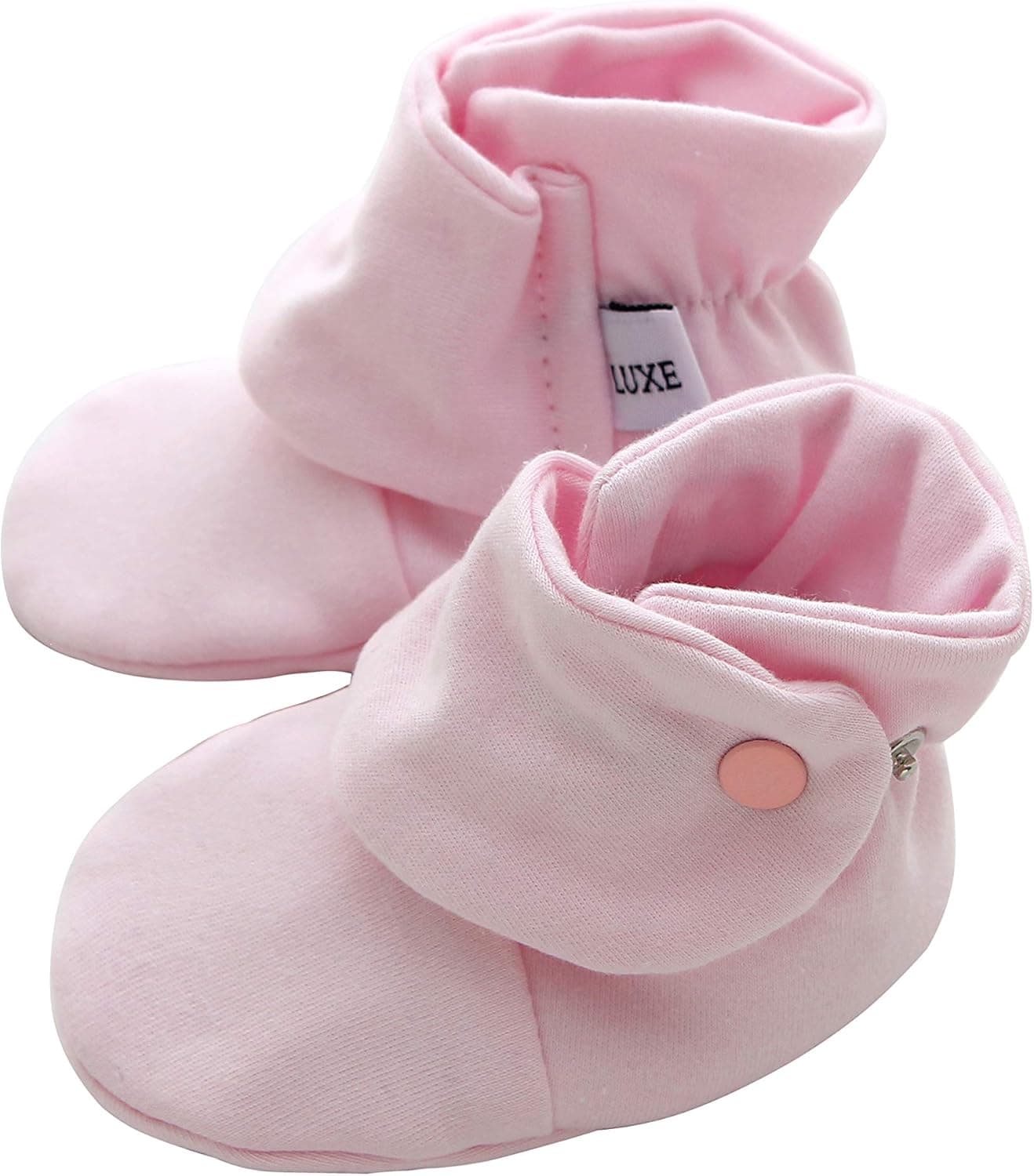 Luxe Girl Cotton Baby Booties With Snaps Gribbers Soft Sole Crib Shoes
