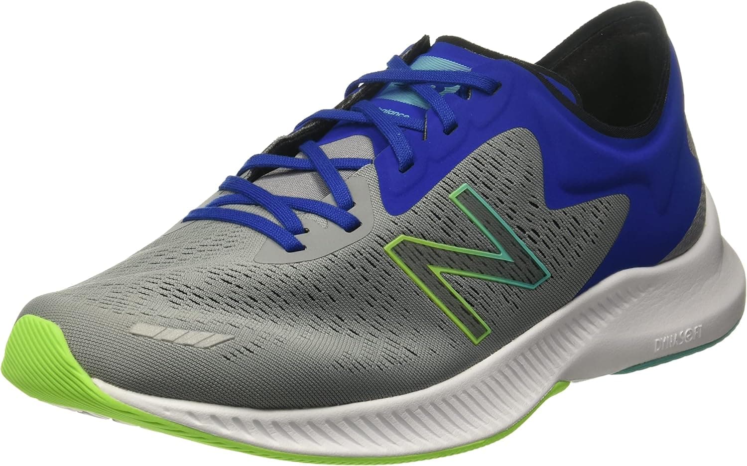 New Balance Men's Dynasoft Pesu V1 Running Shoe, Steel/Team Royal, 10 X-Wide