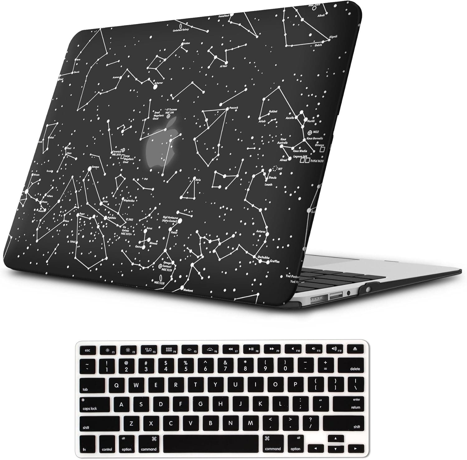 iLeadon MacBook Pro 13 Inch Case with CD ROM 2008-2012 Release Model A1278 Rubberized Hard Shell Cover+Keyboard Cover for MacBook Pro 13" Non Retina Display, Constellation