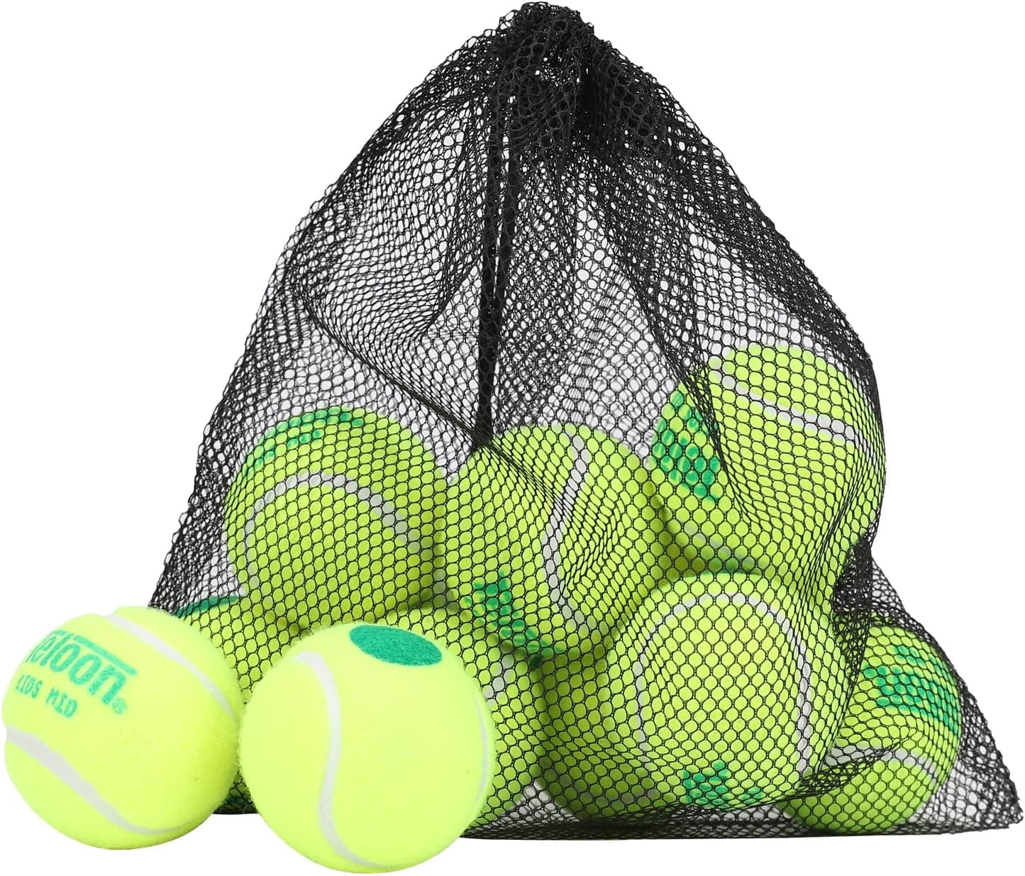 Teloon Kids Tennis Balls 12/18 Pack Compression Stage Tennis Ball for Beginners Kids Training Practicing Kids Adult Beginner Dogs Green Dot Tennis Balls Orange or Red Tennis Ball Beach Tennis with Carry Bag.