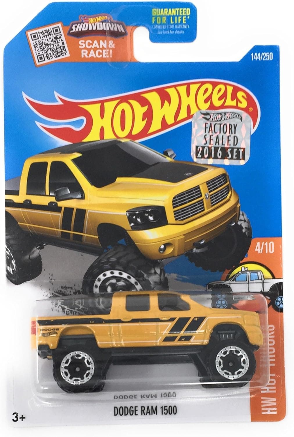 Hot Wheels, 2016 HW Hot Trucks, Dodge Ram 1500 [Yellow] #144/250