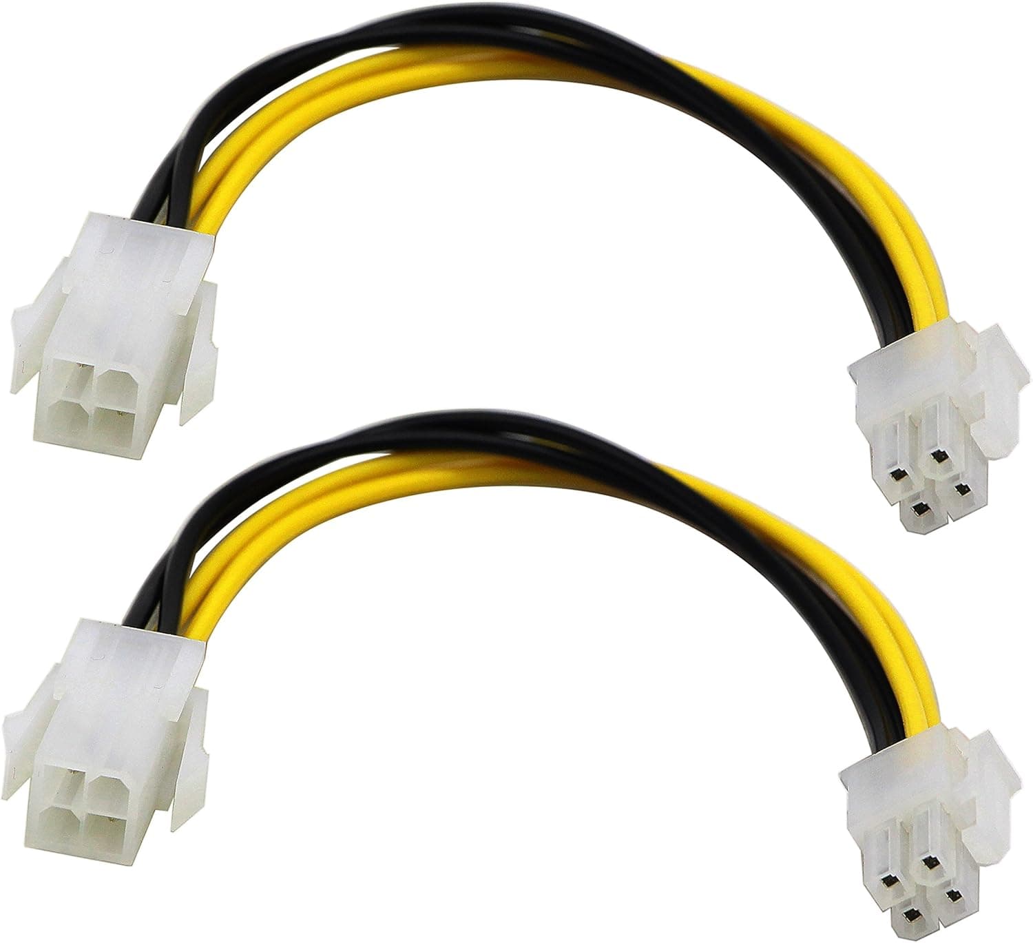 zdyCGTime(2-Pack) 4-Pin Molex M/F Cable ATX 12V Power Supply 4-Pin CPU Male to Female CPU Motherboard Power Extension Cable(20CM/8 Inch)